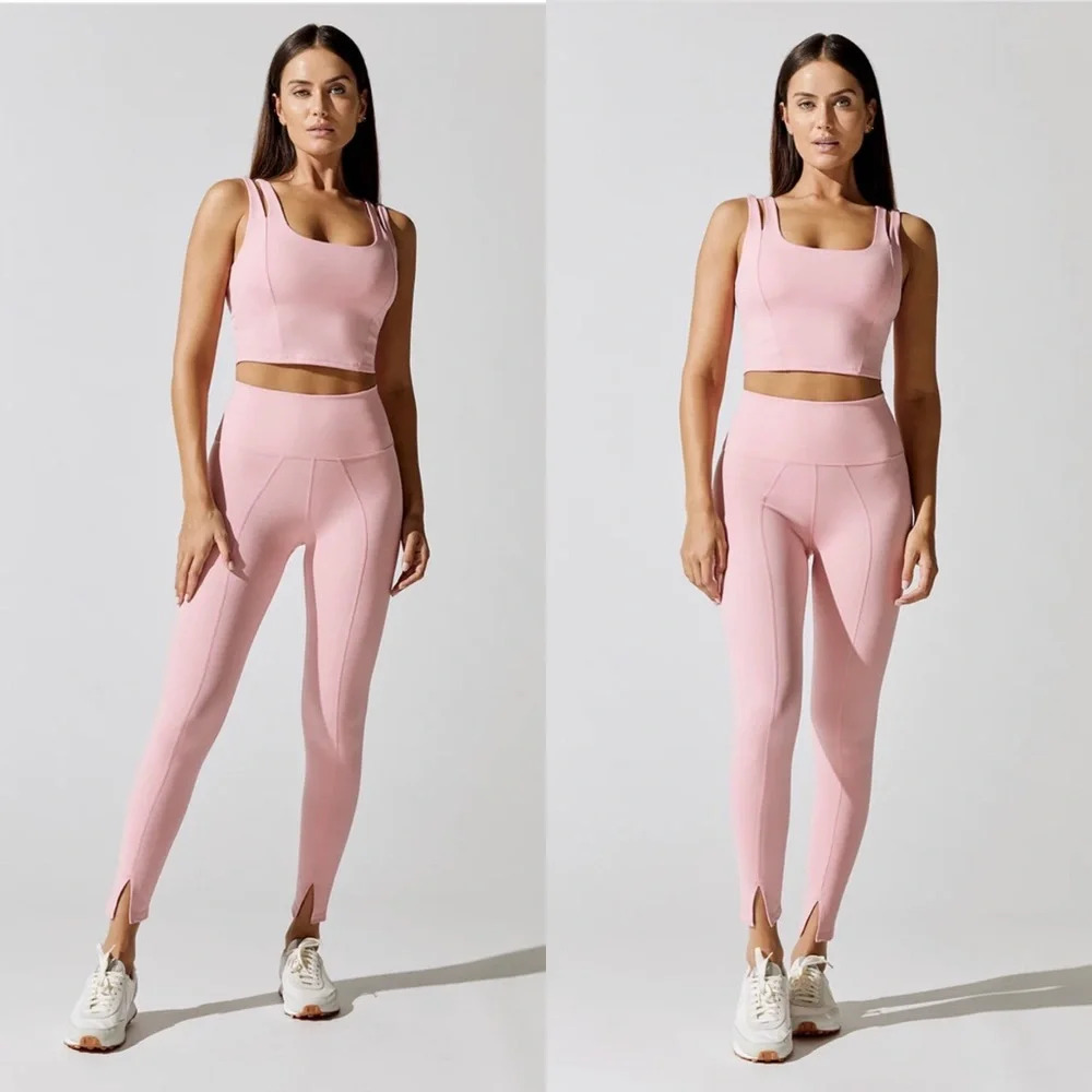 EleVen by Venus Williams Pink High-Waist Leggings & Crop Tank Set